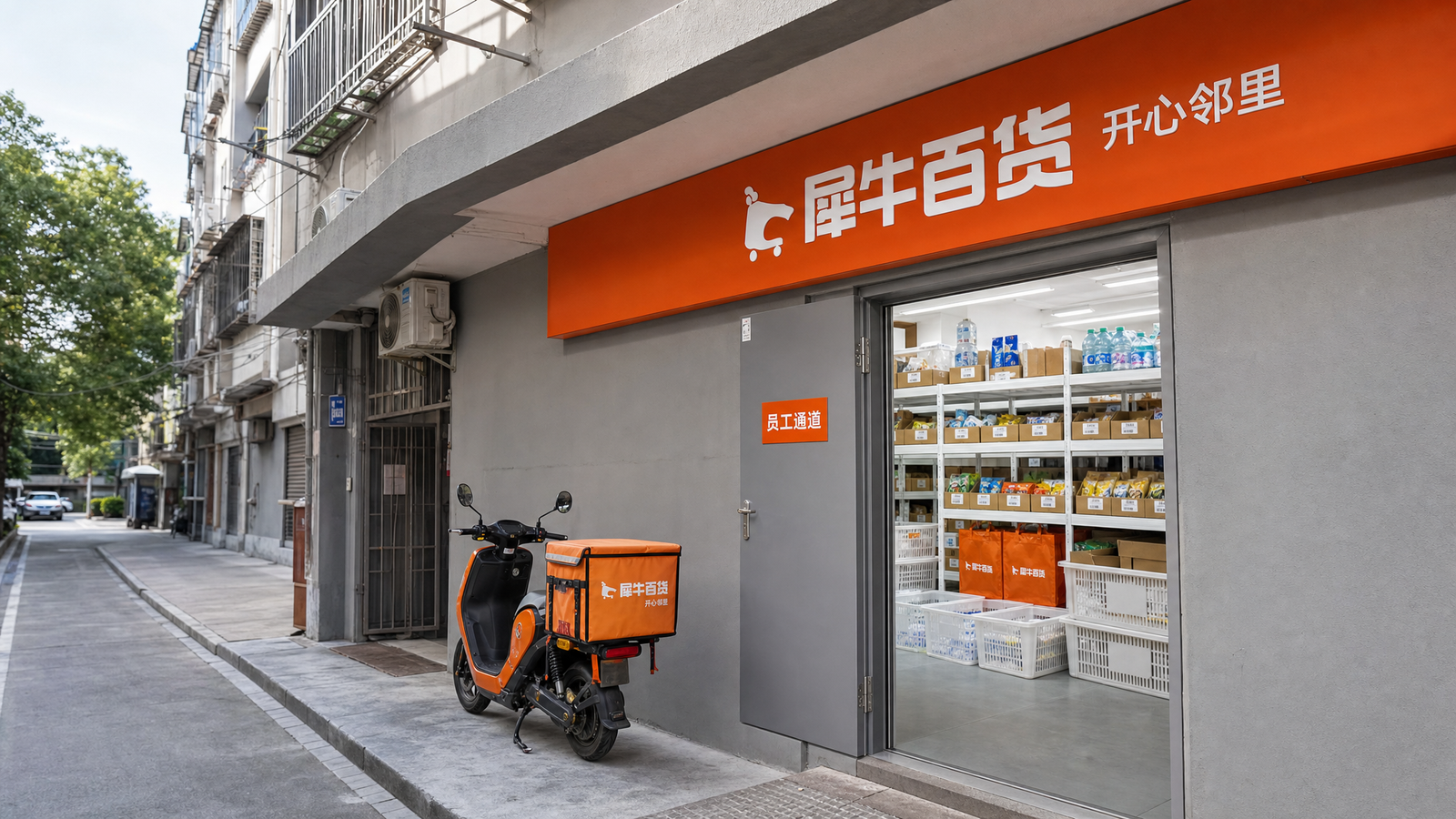 犀牛百货未央店社区街区仓外实景